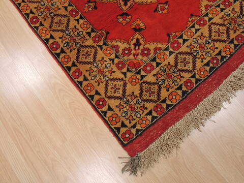 Baluch Orange Hand Knotted 35 X 62  Area Rug 100-110224 Image 4