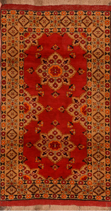 Baluch Orange Hand Knotted 35 X 62  Area Rug 100-110224 Image 0