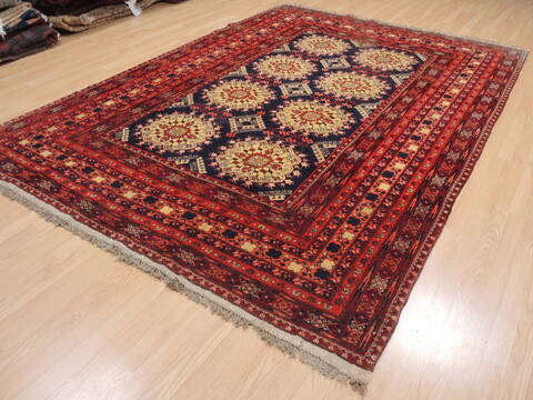 Khan Mohammadi Blue Hand Knotted 71 X 100  Area Rug 100-110226 Image 2