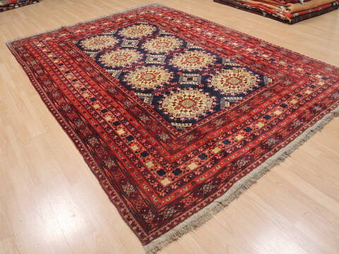 Khan Mohammadi Blue Hand Knotted 71 X 100  Area Rug 100-110226 Image 3