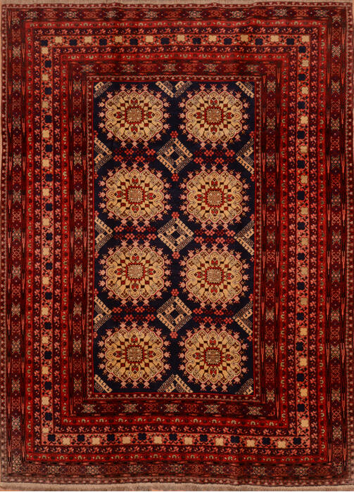 Khan Mohammadi Blue Hand Knotted 71 X 100  Area Rug 100-110226 Image 0