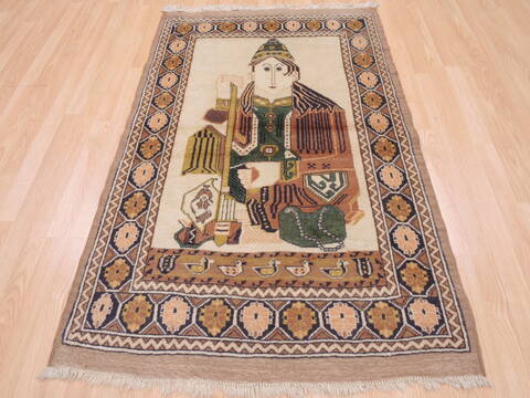 Baluch Beige Hand Knotted 33 X 53  Area Rug 100-110245 Image 1