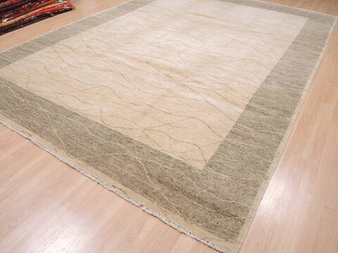 Kathmandu Beige Hand Knotted 810 X 123  Area Rug 100-110248 Image 7