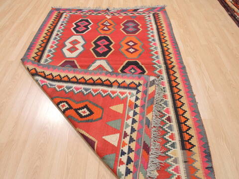 Kilim Red Hand Knotted 48 X 72  Area Rug 100-110264 Image 4