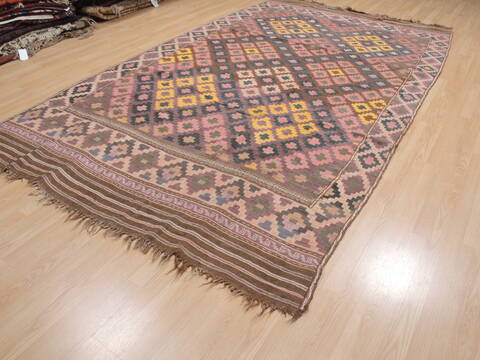 Kilim Brown Flat Woven 69 X 118  Area Rug 100-110265 Image 2