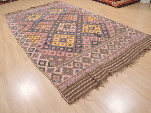 Kilim Brown Flat Woven 69 X 118  Area Rug 100-110265 Image 3