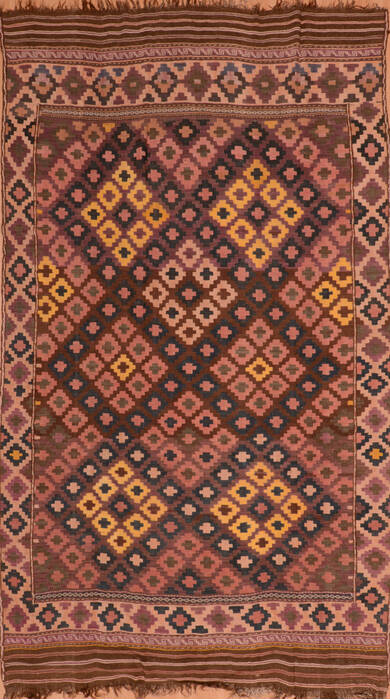 Kilim Brown Flat Woven 69 X 118  Area Rug 100-110265 Image 0