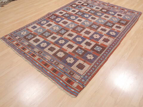 Kilim Red Hand Knotted 411 X 73  Area Rug 100-110266 Image 2