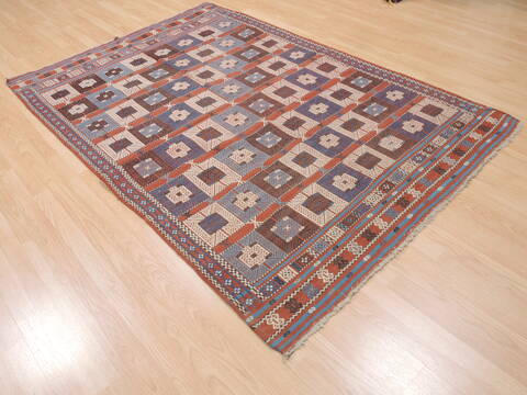 Kilim Red Hand Knotted 411 X 73  Area Rug 100-110266 Image 3