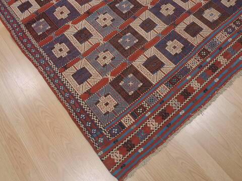 Kilim Red Hand Knotted 411 X 73  Area Rug 100-110266 Image 4