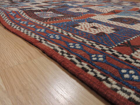 Kilim Red Hand Knotted 411 X 73  Area Rug 100-110266 Image 6