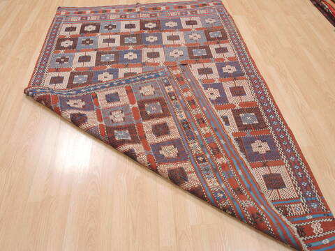 Kilim Red Hand Knotted 411 X 73  Area Rug 100-110266 Image 7