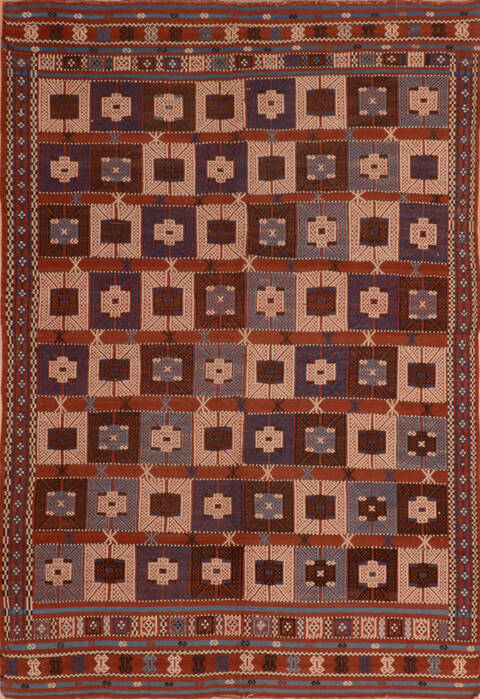 Kilim Red Hand Knotted 411 X 73  Area Rug 100-110266 Image 0