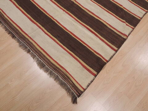 Kilim Brown Runner Flat Woven 46 X 116  Area Rug 100-110267 Image 10