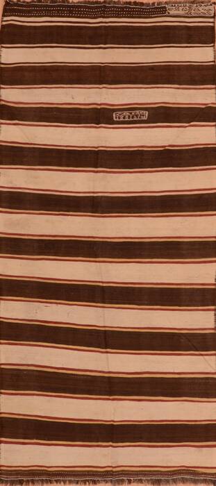 Kilim Brown Runner Flat Woven 46 X 116  Area Rug 100-110267 Image 0