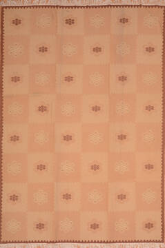 Romania Kilim Beige Rectangle 8x11 ft Wool Carpet 110269