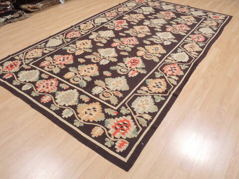Kilim Brown Flat Woven 67 X 108  Area Rug 100-110272 Image 2