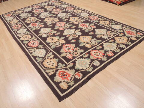 Kilim Brown Flat Woven 67 X 108  Area Rug 100-110272 Image 3