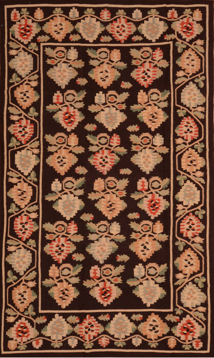 Kilim Brown Flat Woven 67 X 108  Area Rug 100-110272 Image 0
