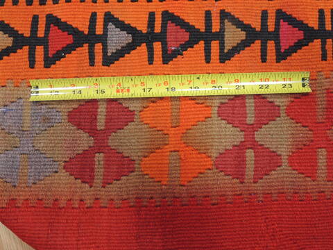 Kilim Red Runner Flat Woven 411 X 123  Area Rug 100-110278 Image 7