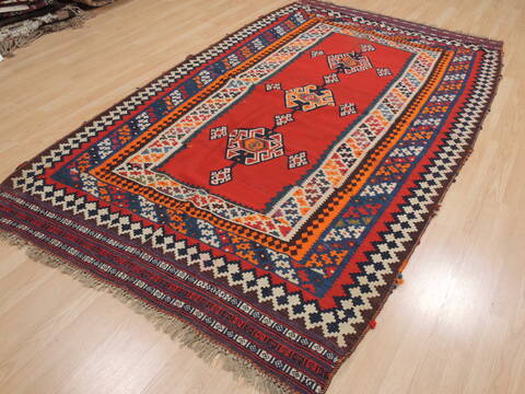 Kilim Red Flat Woven 56 X 90  Area Rug 100-110285 Image 2