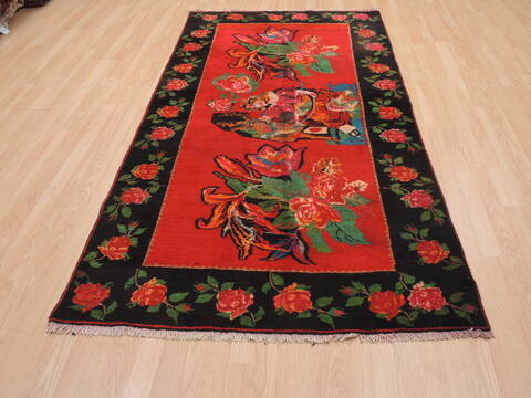 Karabakh Red Hand Knotted 41 X 91  Area Rug 100-110287 Image 1