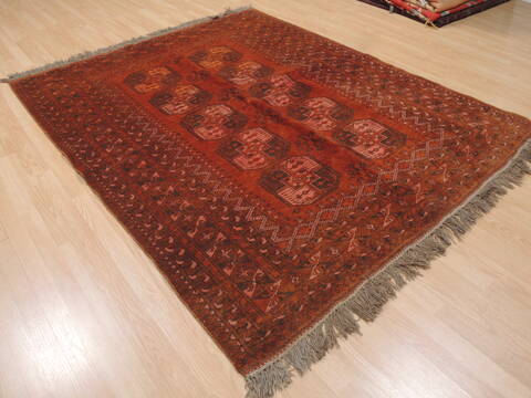 Khan Mohammadi Brown Hand Knotted 59 X 78  Area Rug 100-110290 Image 1