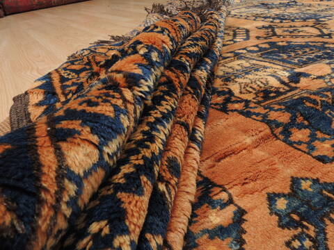 Khan Mohammadi Brown Hand Knotted 109 X 138  Area Rug 100-110294 Image 12
