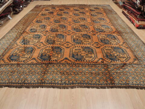 Khan Mohammadi Brown Hand Knotted 109 X 138  Area Rug 100-110294 Image 1