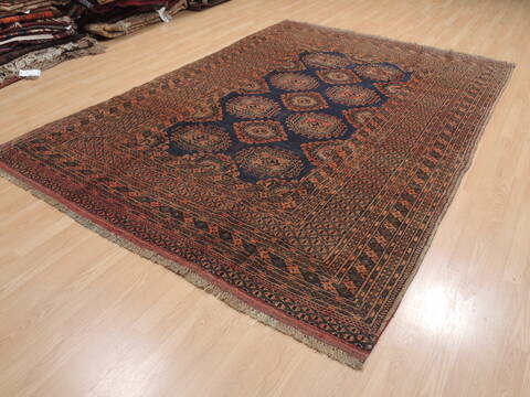Khan Mohammadi Blue Hand Knotted 69 X 95  Area Rug 100-110311 Image 2