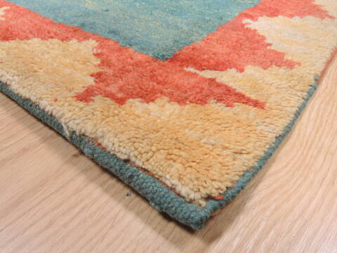 Gabbeh Green Hand Knotted 211 X 410  Area Rug 100-110352 Image 4