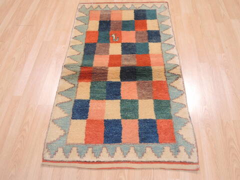 Gabbeh Multicolor Hand Knotted 27 X 44  Area Rug 100-110353 Image 1