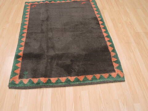 Gabbeh Brown Square Hand Knotted 37 X 39  Area Rug 100-110355 Image 3