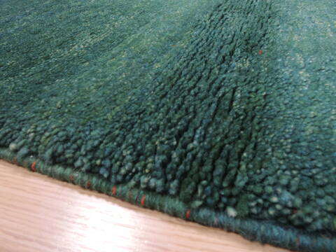 Gabbeh Green Hand Knotted 210 X 48  Area Rug 100-110357 Image 5