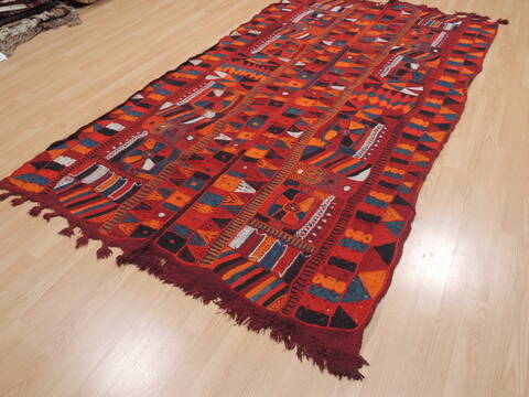 Kilim Red Flat Woven 411 X 90  Area Rug 100-110361 Image 2