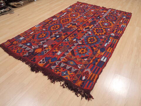 Kilim Red Flat Woven 411 X 710  Area Rug 100-110363 Image 12