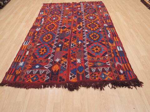 Kilim Red Flat Woven 411 X 710  Area Rug 100-110363 Image 1