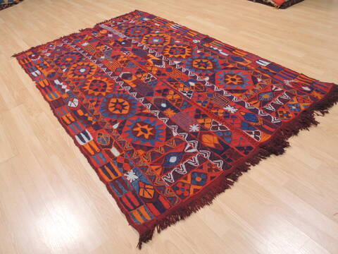 Kilim Red Flat Woven 411 X 710  Area Rug 100-110363 Image 2