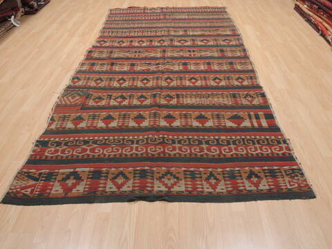 Kilim Blue Runner Flat Woven 50 X 103  Area Rug 100-110369 Image 1