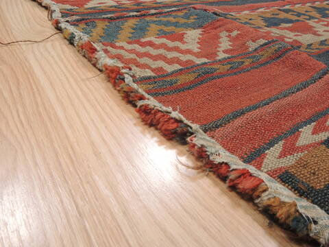 Kilim Blue Runner Flat Woven 50 X 103  Area Rug 100-110369 Image 4