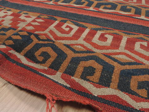 Kilim Blue Runner Flat Woven 50 X 103  Area Rug 100-110369 Image 5