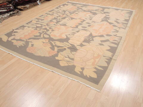 Kilim Beige Flat Woven 80 X 101  Area Rug 100-110370 Image 1