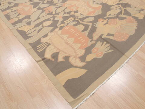 Kilim Beige Flat Woven 80 X 101  Area Rug 100-110370 Image 3