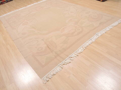 Kilim Beige Flat Woven 72 X 92  Area Rug 100-110382 Image 3