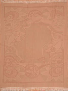 Romania Kilim Beige Rectangle 7x9 ft Wool Carpet 110382