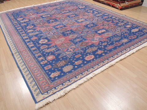 Kilim Blue Square Flat Woven 96 X 112  Area Rug 100-110384 Image 3
