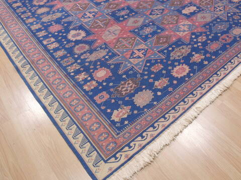 Kilim Blue Square Flat Woven 96 X 112  Area Rug 100-110384 Image 4