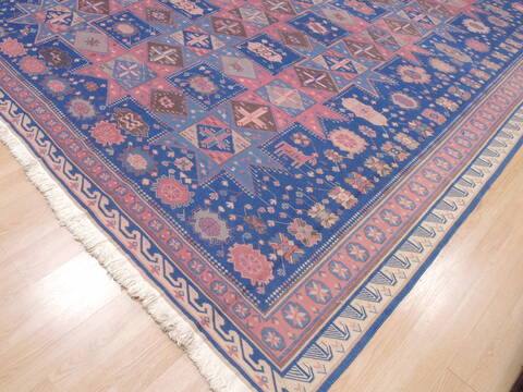 Kilim Blue Square Flat Woven 96 X 112  Area Rug 100-110384 Image 8