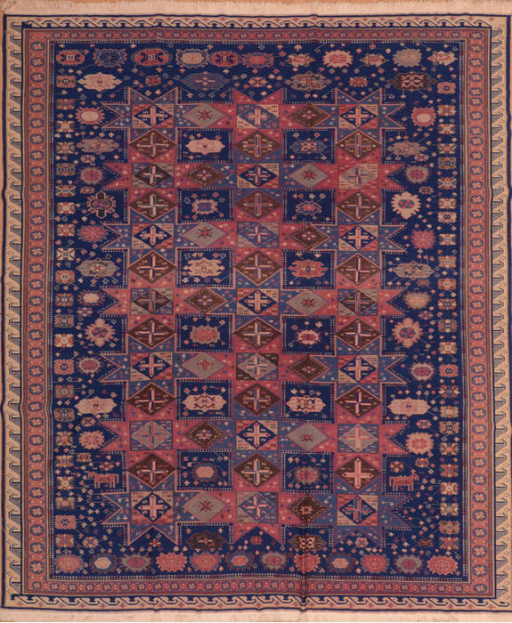 Kilim Blue Square Flat Woven 96 X 112  Area Rug 100-110384 Image 0