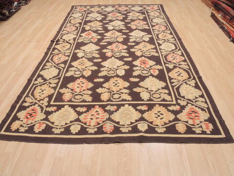 Kilim Brown Flat Woven 67 X 1011  Area Rug 100-110385 Image 1